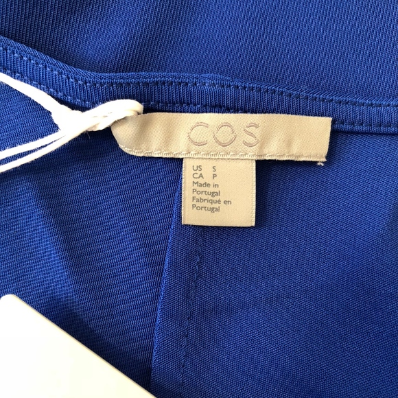COS Blue Shift Dress Mesh Sleeve Tie Back, S NWT - Picture 8 of 8